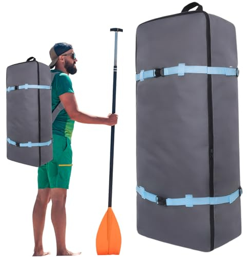 Obelunrp Paddle Board Bag, 35.4x17.3x9.5 inch Oxford Cloth Backpack, Waterproof Inflatable Paddleboard & Surfboard Travel Bag, Blue