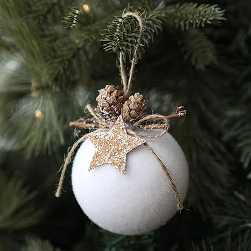 Weihnachtsbaum Kugeln, Weihnachtskugeln Weiß, Kunststoff Christbaumkugeln Weiß Tannenbaum Kugeln Schneeflocken, Wassertropfen, Glocken Weihnachtsbaumkugel Personalisiert (5 pcs,#B)