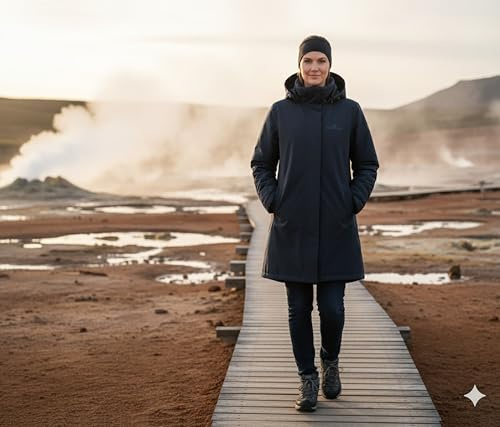 Bergson KITTILÄ | Damen Wintermantel - Warm wattierter Damen Wintermantel (Komfort-Schnitt), Normalgrößen, wasserdicht (20.000 mm) & Winddicht, atmungsaktiv (20.000 g/m²), Weite Passform (Hüfte +15 c