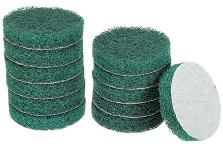 sourcing map 12 spugne abrasive a grana 180, 7,6 cm, per trapano elettrico a cerchio e ad anello, per la pulizia della cucina domestica, colore verde