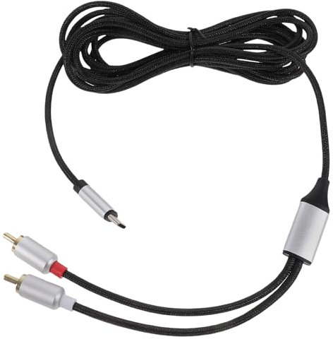 NULYLU 3m Enhanced Sound Quality Type-c to Dual Rca Audio Cable Usb c to Rca Adapter Stereo Audio Conversion Cord