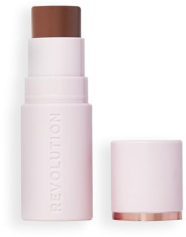 Revolution Skin Silk Bronzer Stick - Couleur modulable pour joues, yeux et lèvres - Formule crème à poudre - Vegan & Cruelty-Free - Tan Carmel - 4,5 g