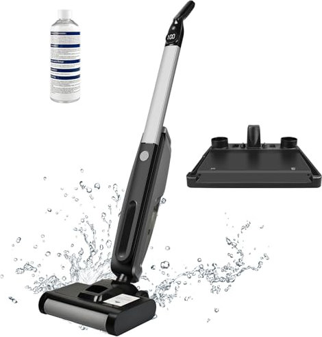 YUGUPAM Aspirateur Laveur sans Fil et Humide 2 en 1, Aspirateur Laveur Balai avec Réservoir d'eau 0.75L, Écran LED, Auto-Nettoyage, pour Sols Durs et Débris Tenaces