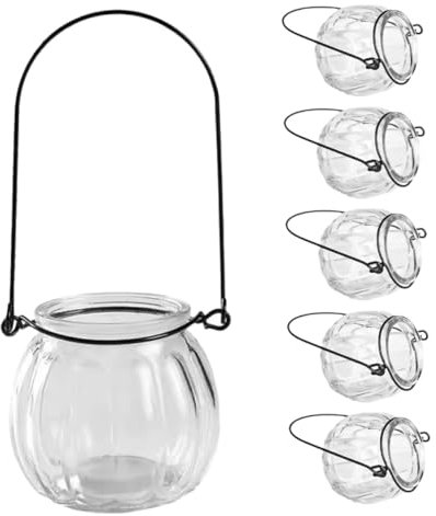 VICASKY 6 Stück Hängepflanzgefäße Aus Transparentem Glas Für Wandmontage Wandvasen Für Hydrokultur Und Tillandsien Vielseitige Glas Hängevasen Zur Raumdekoration Und Anzucht