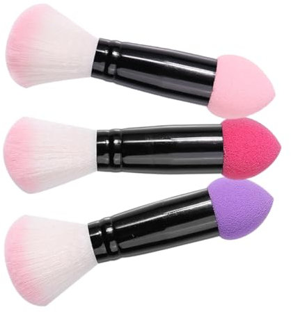VALICLUD 3piezas Brocha De Maquillaje De Doble Punta Para Rubor y Polvos Brocha Para Difuminar Maquillaje Herramienta Cosmética Salón
