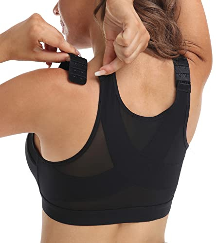DotVol Soutien-Gorge Minimiseur pour Femme fermé Avant Dos Posture Correction sans Armatures sans Rembourrage sous-vêtements Noir,FR110D