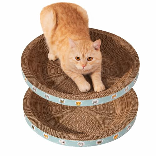 BPS 2Pcs Cama Rascador para Gatos de Cartón Corrugado con Diseño Curvo – Cómoda, Resistente y Antidesgaste (2 Pcs) BPS-20511 * 2