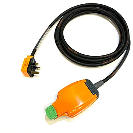 13 Amp 1-Gang IP54 Outdoor Weatherproof Mains Power Extension Lead - Masterplug/Permaplug Orange - 1.5mm² Heavy Duty H07RN-F Rubber Cable (1 Metre)