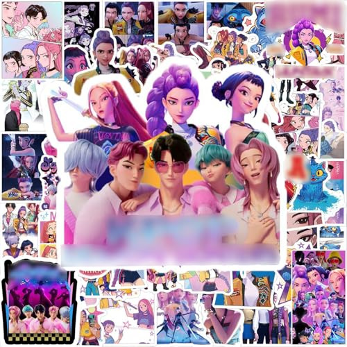 SSKHE 110 PCS Kpop Stickers Pack, Waterproof Decals for Teens & Adults, Anime Graffiti Stickers for Laptop, Skateboard, Phone, Guitar, Travel Case, DIY Party Favors & Kids Stickers