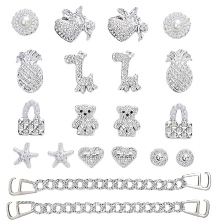 Jyrmstore Bling Shoe Charms for Women,Flower Pearl for Clogs Sandals Charms | Plastic Rhinestone Material,Cute Jewelry Shoe Accessories for Girly