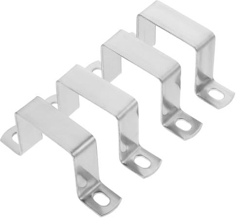 DIKACA 4 pezzi Morsetti per Tubi Quadrati in Acciaio Inox da Clip Supporto Resistente per Fissaggio Tubi Quadrati Staffe Fermatubi ad Alta Durezza per Impianti Idraulici e Ringhiere