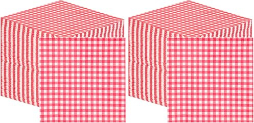 Talking Tables 100 x Serviettes en papier à carreaux rouges doux en vrac, Noël, anniversaire, mariage, restauration, vaisselle, jetables, recyclables, fabriquées dans l'UE, 2 plis, 33 cm (Lot de 2)