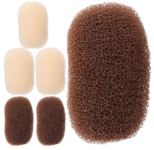 Homoyoyo 6 Stück Haarpolster Clips für Frauen Volumen Haarstyling Pads in Kaffee Creme Leichtes Strapazierfähiges Material für Dutt Pferdeschwanz und Hochsteckfrisuren