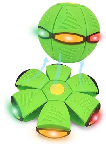 FCXVXCL Platillo volador mágico 2 en 1, pelota hinchable, juguetes interactivos para familia y mascotas, juego de interacción de doble forma, intercambiable libremente con 6 luces para uso en