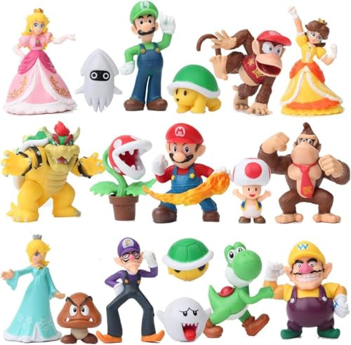 18 Stück Tortendeko,Tortenfiguren,Geburtstag Deko,Cupcake Deko | Super Cartoon geburtstag Tortendeko,Party Kuchen deko,Geeignet für Geburtstag Party Torte Deko Supplies