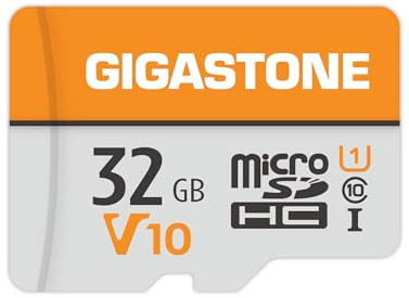GIGASTONE Scheda Micro SD da 32 GB, registrazione video V10, sorveglianza, telecamera di sicurezza, Dash Cam, scheda di memoria MicroSDHC da 90 MB/s UHS-I classe 10, con adattatore