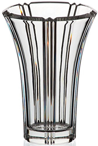 CRISTALICA Vase Blumenvase Nadine Transparent 25,5 cm Bleikristall Tischvase Tischdeko Hochzeitdeko Raumdekoration