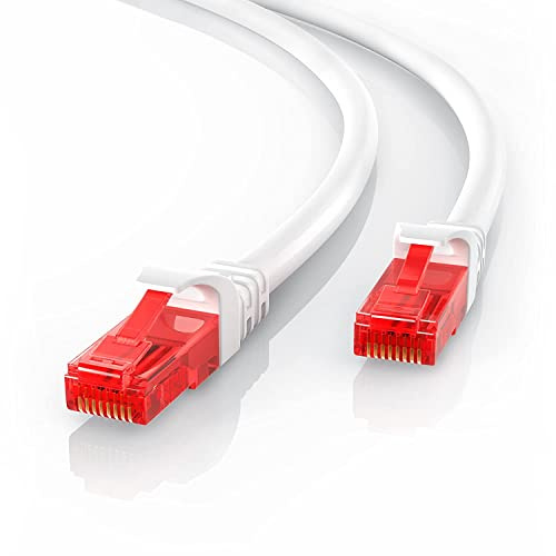 CSL - 7.5m CAT6 Ethernet LAN Cable - High-Speed Patch Cord - Gigabit RJ45 Network Lead 1000 Mbps - Broadband - Compatible with Raspberry PC Modem Router Patch Panel Smart TV - White