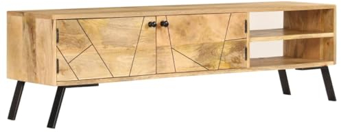 vidaXL Mobile Porta TV in Legno Massello di Mango 140x30x40 cm Mobiletto Basso
