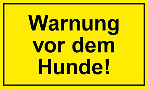 Hinweis-Schilder Warnschild Achtung Hund Vorsicht Hinweis Schild Warnung Hunde UV-Beständig (Warnung vor dem Hunde (gelb)