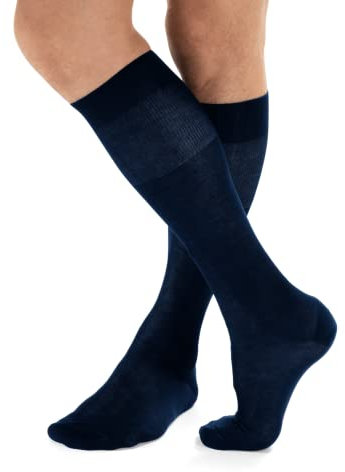 LANCETTI 6 o 12 Paia di Calze Classiche Eleganti e Lunghe per Uomo in Pregiato Cotone Filo di Scozia - Vari Colori Disponibili