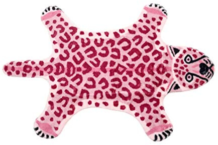 POHOVE Teppich mit Leoparden-/Löwen-/Tiger-Druck, Kunstfell-Teppich, Tierdruck, für Kinderzimmer, Dschungel-Themenzimmer, Spielzimmer