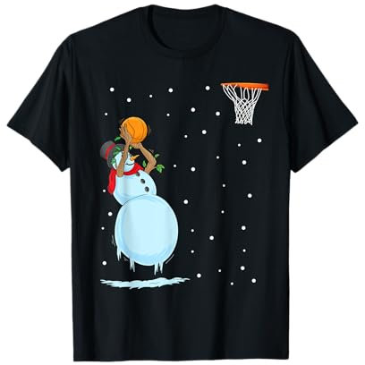 Lustiges Schneemann Basketball Weihnachten Geschenk T-Shirt