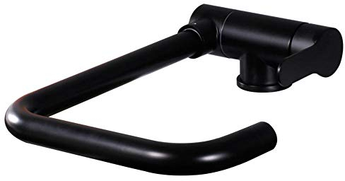 Küchenarmatur Vorfenstermontage Klappbar Edelstahl Heiß und Kalt 360° Schwenkbar Mischbatterie Küche Schwarz-B.