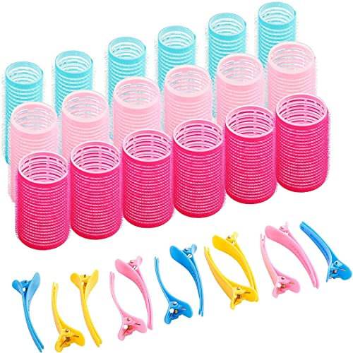 Set di Bigodini a Rete da 30 Pezzi, Dimensioni 44 mm,36 mm e 25 mm, 12 Clip a Becco D'anatra, Strumenti fai-da-te per Arricciare e Acconciare, Colore Casuale