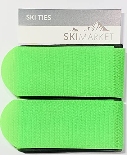 SkiMarket - Coppia di fascette da sci Jumbo, 7 fantastici colori (verde)