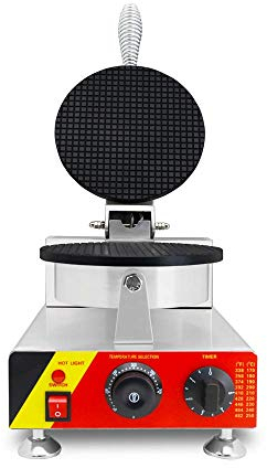 Generic Gofrera eléctrica comercial de helados, gofrera de huevos, gofrera eléctrica no pegajosa, 1000 W, temperatura regulable 0-300 ℃