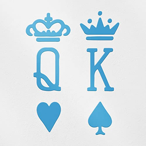 Transparent Decal Stickers of Tattoo Couple King and Queen Cards (Azure Blue) Premium Waterproof Vinyl Decal Stickers for Laptop Phone Accessory Helmet Car Window Mug Tuber Cup ANDSKUS0h1426BE080322