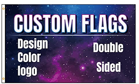 2x3FT Doppelseitige Anpassung der Flagge im Freien Verwenden Sie Ihren personalisierten Bildtext oder Logo zu kundenspezifischen Geschenken Drucken