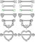 Bewudy 6 Paare Nippel-Ringe Body-Piercing-Schmuck für Frauen Barbells Damen (Silber)