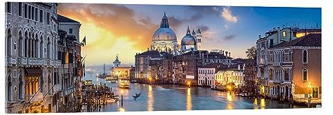 Canal Grande Panorama in Venedig, Italien Acrylglasbild von Jan Christopher Becke 90 x 30 cm Wandbilder Wanddeko