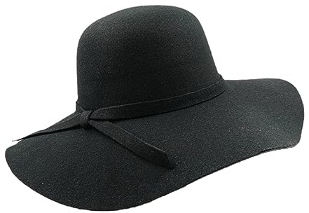 SaoBiiu Damen-Fedora-Hut Aus Filz Mit Breiter Krempe, Floppy-Sonnen-Bowknot-Kappe, Bowler-Derby-Hut Für Damen