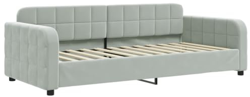 vidaXL Tagesbett Hellgrau 90x200 cm Samt