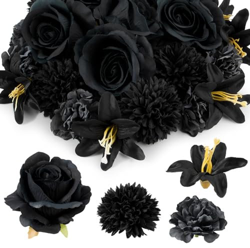 BOFUNX 20 Stück Künstliche Blumenköpfe Kunstblumen Rosenköpfe Künstlich Blütenköpfe Verzierung Handwerk Blumen für Karneval Party Hochzeit Dekoration