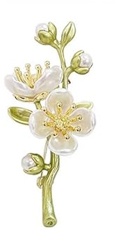 BSLVWG Strass Brosche für Frauen, Perle Blume Brosche Cubic Zirkonia Sparking Broschen Pins Hochzeit Schal Brosche, Mode Kristall Kleidung Zubehör, Schmuck Geschenke für Damen Mädchen