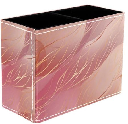 Make-up-Pinselhalter, Stifthalter für den Schreibtisch, abstrakter Marmordruck, Roségold, Schreibtisch-Organizer