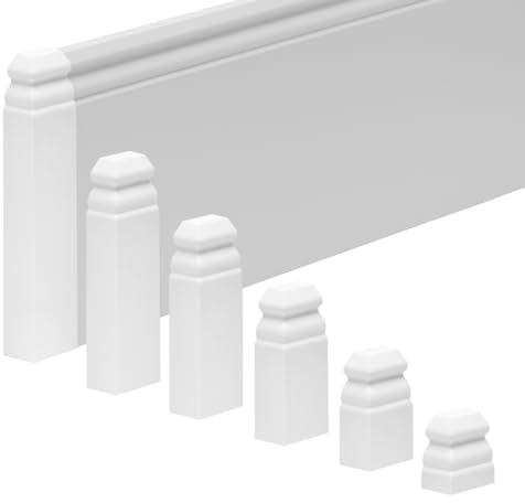 Reese Strip End for Skirting Boards | End Cap Left 18 x 60 mm | White | Perfect Fit | Profile Hamburg/Berlin | Easy Installation No Drilling Required