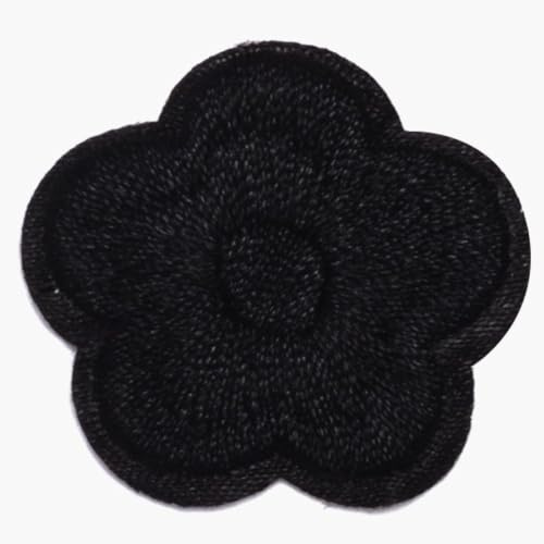 Whakano 10 Stück Blumen Aufnäher zum Aufbügeln,Patches 3 cm,Flicken Zum Aufbügeln,Dekorative Applikation für Kunsthandwerk,Jacken Tasche Geschenkboxen,Kleidung,Scrapbooking,Jeans Dekoration,Schwarz