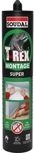 T-Rex Montage Super, Montagekleber auf Wasserbasis, Soudal 380 g Kartuschen