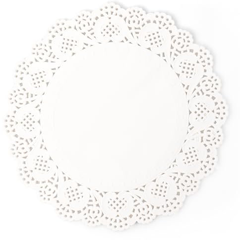 ANTETOK Spitze Papier Doilies Einweg Tischsets 8.5 Zoll 100pcs Elegante Papier Doilies Spitze für Partei, Kuchen und Handwerk, Weiß