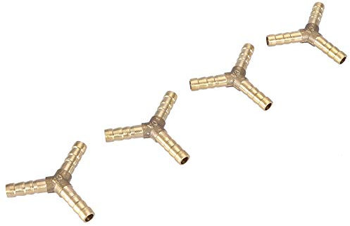 Messing Y 3-Wege-Widerhakenverbinder, T-Schlauchverbinder, Serviertablett, europäischer Verbinder, T-Widerhaken-Verbinder, Schlauchspleißer für Verbindungsstück, Luft, Wasser, (12mm(2pcs))