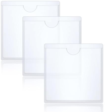 3PCS Self-Adhesive Car Tax Disc & Parking Permit Holder for Car Windscreen, Clear Square PVC Badge Protector - Easy Stick-on Organiser for Permits and Tickets