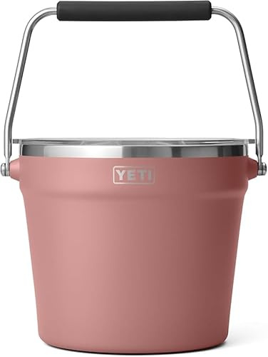 YETI Rambler Seau à glace isotherme à double paroi avec couvercle, rose grès