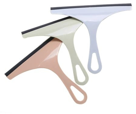 Duschabzieher, 3 Stück Abzieher Dusche, Hygienischer Abzieher für Badezimmer, Fensterabzieher für Duschwand & Fenster, mit Gummilippe, Badezimmer Zubehör, Mehrfarbig, Blau, Grün, Rosa