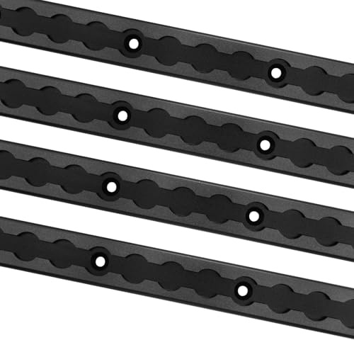 SALUINOKI 48 L-Track Rail Black 4 Pack, 4ft Aluminum Ltrack Rail for Truck and Trailer, Truck Bed Rail for Motorcycles, ATVs and Bikes