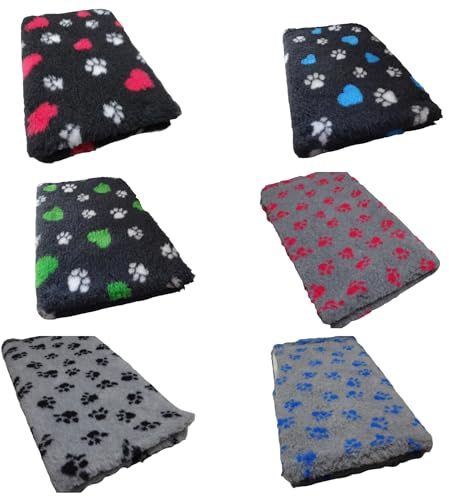 Krambambulishop.de Vet-Bed Softbed Dry-Bed Hundebett Hundedecke Vetbed Trockenbett rutschfest 22mm Florhöhe (Dunkelgrau + Grünes Herz, 1m x 0,80m)